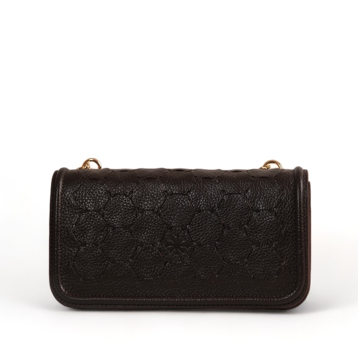 Anqa Woven Leather Baguette Crossbody & Shoulder Bag Black