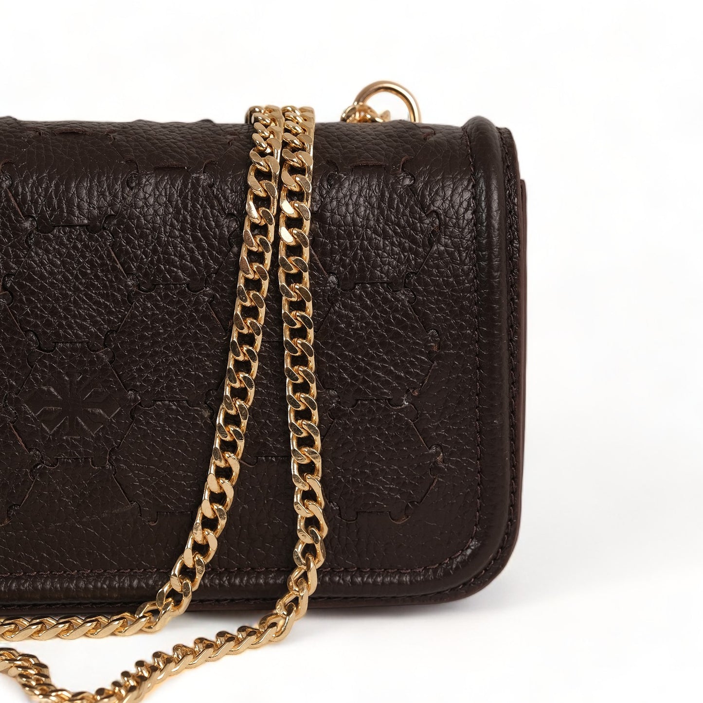 Anqa Woven Leather Baguette Crossbody & Shoulder Bag Black