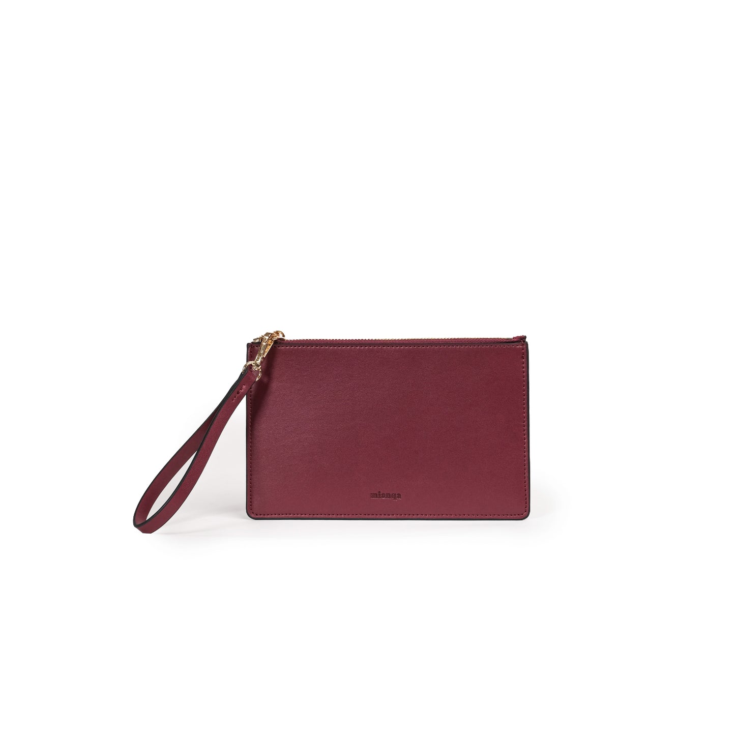 Vegan Apple Leather Leather Zip Wallet Plum