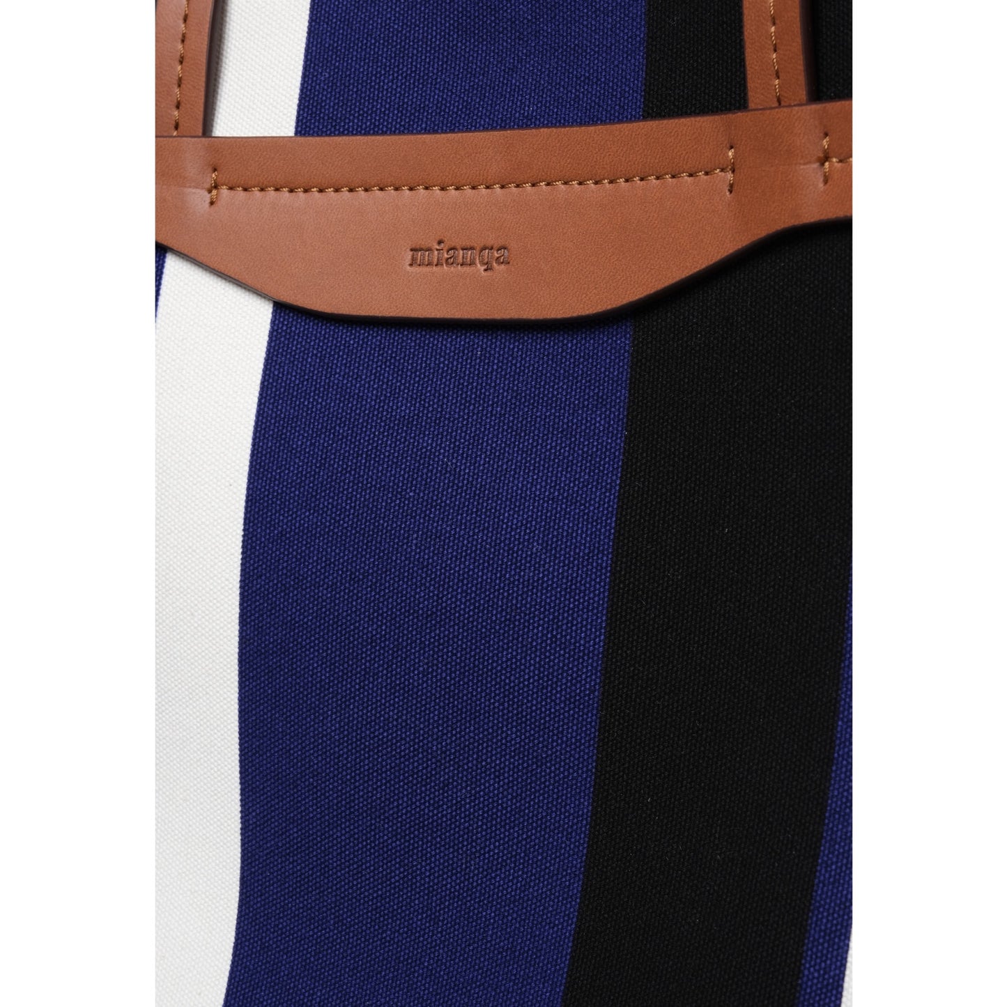 Vegan Apple Leather & Fabric Large Tote Navy